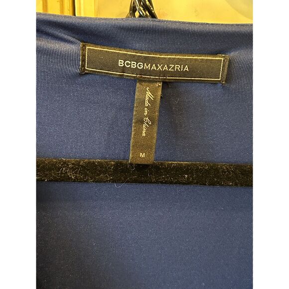 BCBG Max Azaria Blue V-Neck Dress - Size Medium - Picture 6 of 6